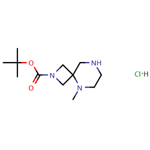 Chemical structure of tert-Butyl 5-methyl-2,5,8-triazaspiro[3.5]nonane-2-carboxylate hydrochloride , AChemBlock W171312