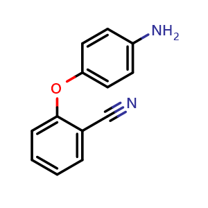 Chemical structure of 2-(4-Aminophenoxy)benzonitrile , CAS 30202-91-6, AChemBlock W171321