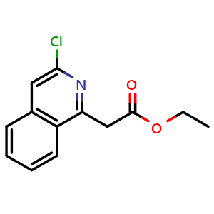 Chemical structure of Ethyl 2-(3-chloroisoquinolin-1-yl)acetate , CAS 611235-27-9, AChemBlock W171330