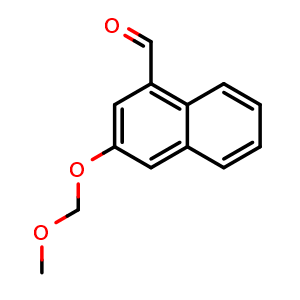 Chemical structure of 3-(Methoxymethoxy)-1-naphthaldehyde , CAS 2812579-23-8, AChemBlock W171336