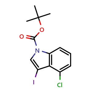 Chemical structure of tert-butyl 4-chloro-3-iodo-indole-1-carboxylate , CAS 406170-08-9, AChemBlock W171338