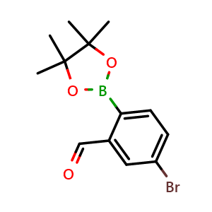 Chemical structure of 5-bromo-2-(4,4,5,5-tetramethyl-1,3,2-dioxaborolan-2-yl)benzaldehyde , CAS 1352819-26-1, AChemBlock W171354