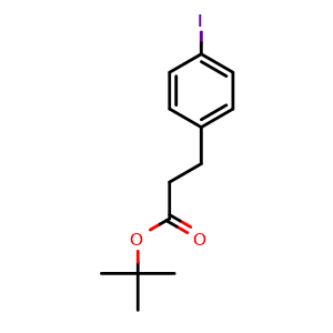 Chemical structure of tert-Butyl 3-(4-iodophenyl)propanoate , CAS 162936-36-9, AChemBlock W171366