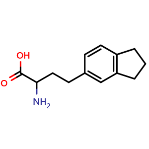 Chemical structure of 2-Amino-4-(indan-5-yl)butanoic acid , CAS 1266713-33-0, AChemBlock W171367