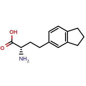 Chemical structure of (S)-2-Amino-4-(indan-5-yl)butanoic acid , CAS 2349902-75-4, AChemBlock W171368