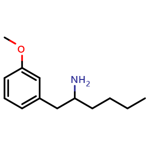 Chemical structure of 1-(3-methoxyphenyl)hexan-2-amine , CAS 195731-20-5, AChemBlock W171397