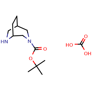 Chemical structure of tert-Butyl 3,6-diazabicyclo[3.2.2]nonane-3-carboxylate carbonate , CAS 2891599-28-1, AChemBlock W171431