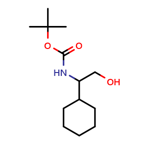 Chemical structure of 2-(Boc-amino)-2-cyclohexylethanol , CAS 1312023-04-3, AChemBlock W171433