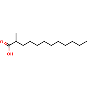 Chemical structure of 2-Methyl-dodecanoic acid , CAS 2874-74-0, AChemBlock W171441