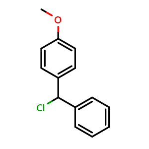 Chemical structure of 4-Methoxybenzhydryl chloride , CAS 6731-11-9, AChemBlock W171461