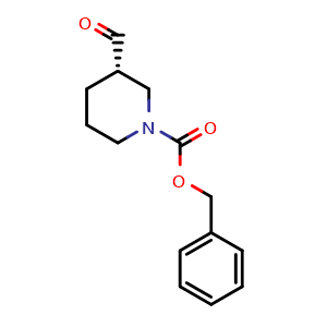 Chemical structure of (S)-1-Cbz-3-formyl-piperidine , CAS 405063-39-0, AChemBlock W171481