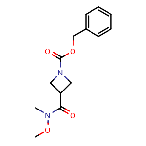 Chemical structure of benzyl 3-[methoxy(methyl)carbamoyl]azetidine-1-carboxylate , CAS 937049-10-0, AChemBlock W171493