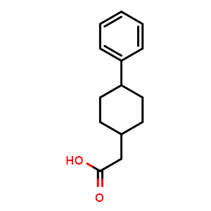 Chemical structure of 4-Phenyl-cyclohexaneacetic acid , CAS 108062-27-7, AChemBlock W171494