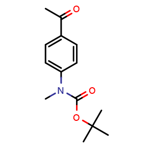Chemical structure of N-Boc-N-methyl-4-acetylaniline , CAS 907209-80-7, AChemBlock W171498