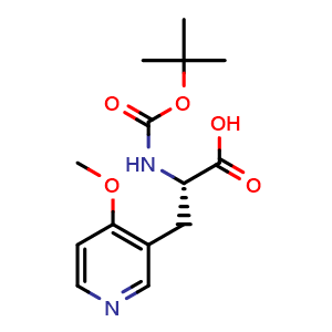 Chemical structure of (2S)-2-{[(tert-butoxy)carbonyl]amino}-3-(4-methoxypyridin-3-yl)propanoic acid , CAS 2350395-56-9, AChemBlock W171510
