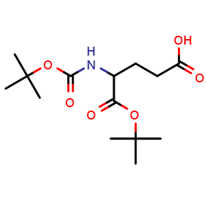 Chemical structure of Boc-DL-glutamic acid 1-tert-butyl ester , CAS 1310037-44-5, AChemBlock W171533