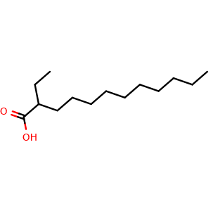 Chemical structure of 2-Ethyl-dodecanoic acid , CAS 2874-75-1, AChemBlock W171545
