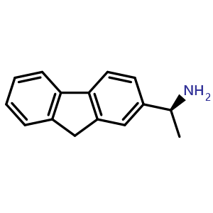 Chemical structure of (1S)-1-(9h-fluoren-2-yl)ethan-1-amine , CAS 1213124-44-7, AChemBlock W171562