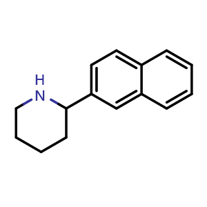 Chemical structure of 2-(2-naphthyl)piperidine , CAS 383128-73-2, AChemBlock W171572