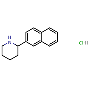 Chemical structure of 2-(2-naphthyl)piperidine hydrochloride , CAS 1402672-24-5, AChemBlock W171580