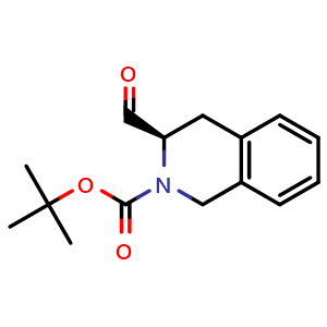 Chemical structure of (R)-2-Boc-3-formyl-1,2,3,4-tetrahydroisoquinoline , CAS 444583-19-1, AChemBlock W171585