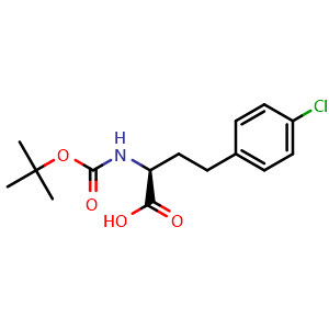 Chemical structure of (S)-2-(Boc-amino)-4-(4-chlorophenyl)butanoic acid , CAS 157683-99-3, AChemBlock W171603