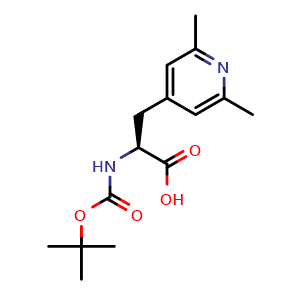 Chemical structure of (2S)-2-{[(tert-butoxy)carbonyl]amino}-3-(2,6-dimethylpyridin-4-yl)propanoic acid , AChemBlock W171617