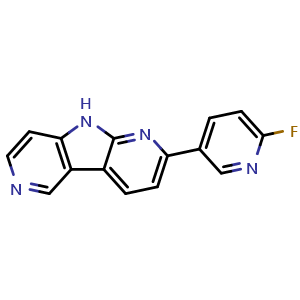 Chemical structure of 2-(6-fluoropyridin-3-yl)-9H-pyrrolo[2,3-b:4,5-c']dipyridine , CAS 1699748-90-7, AChemBlock W171636
