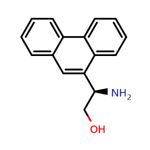Chemical structure of (2R)-2-amino-2-(9-phenanthryl)ethan-1-ol , CAS 1212946-34-3, AChemBlock W171643