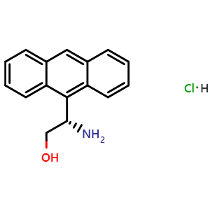 Chemical structure of (2S)-2-amino-2-(9-anthryl)ethan-1-ol hydrochloride , CAS 874912-77-3, AChemBlock W171647