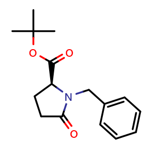 Chemical structure of 1-Benzyl-5-oxo-L-proline tert-butyl ester , CAS 90741-27-8, AChemBlock W171660