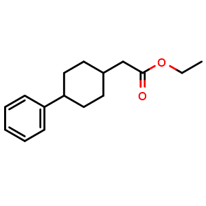 Chemical structure of 4-Phenyl-cyclohexaneacetic acid ethyl ester , CAS 411238-92-1, AChemBlock W171673