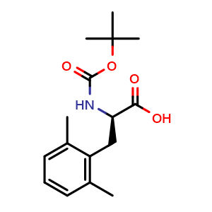 Chemical structure of (2R)-2-[(tert-butoxy)carbonylamino]-3-(2,6-dimethylphenyl)propanoic acid , CAS 1212874-79-7, AChemBlock W171678