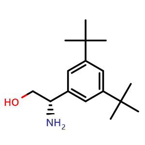Chemical structure of (2S)-2-amino-2-[3,5-bis(tert-butyl)phenyl]ethan-1-ol , CAS 1213667-87-8, AChemBlock W171690