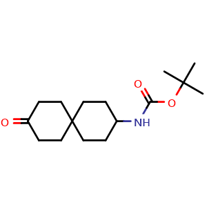 Chemical structure of tert-butyl N-(3-oxospiro[5.5]undecan-9-yl)carbamate , CAS 2385527-14-8, AChemBlock W171691