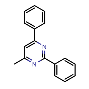 Chemical structure of 4-methyl-2,6-diphenylpyrimidine , CAS 58536-45-1, AChemBlock W171700