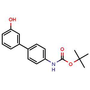 Chemical structure of 3-(4-Boc-aminophenyl)phenol , CAS 1261916-66-8, AChemBlock W171712