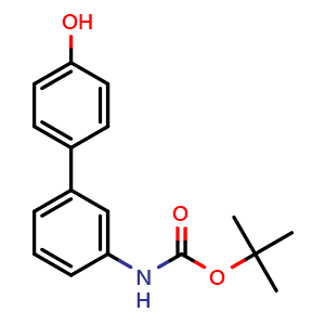 Chemical structure of 4-(3-Boc-aminophenyl)phenol , CAS 1261958-25-1, AChemBlock W171713