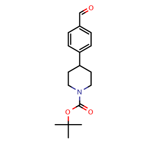 Chemical structure of tert-butyl 4-(4-formylphenyl)piperidine-1-carboxylate , CAS 732275-93-3, AChemBlock W171723