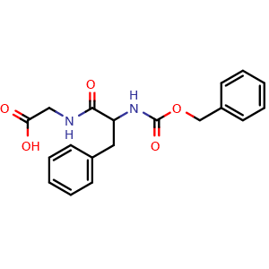 Chemical structure of (N-Cbz-DL-phenylalanyl)-glycine , CAS 6169-26-2, AChemBlock W171779