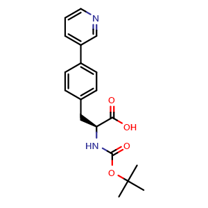Chemical structure of N-Boc-4-(3-pyridinyl)-L-phenylalanine , CAS 1211448-60-0, AChemBlock W171782