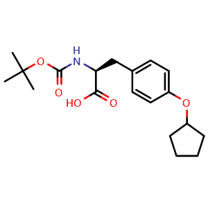 Chemical structure of N-Boc-O-cyclopentyl-L-tyrosine , CAS 82152-22-5, AChemBlock W171792