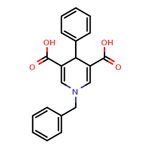 Chemical structure of 1-Benzyl-4-phenyl-1,4-dihydropyridine-3,5-dicarboxylic Acid , CAS 875779-49-0, AChemBlock W171803