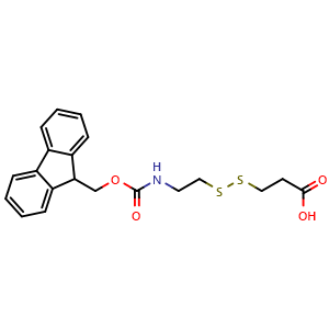 Chemical structure of 3-[2-(Fmoc-amino)ethyl-dithio]propanoic acid , CAS 864235-83-6, AChemBlock W171811