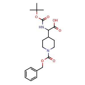 Chemical structure of N-Cbz-a-(Boc-amino)-4-piperidineacetic acid , CAS 1219211-07-0, AChemBlock W171825