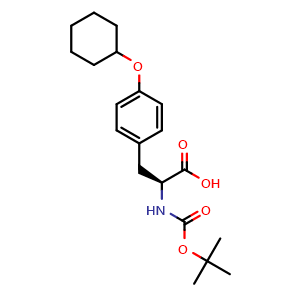 Chemical structure of N-Boc-O-cyclohexyl-L-tyrosine , CAS 67521-57-7, AChemBlock W171826