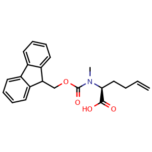 Chemical structure of N-Fmoc-(S)-2-(methylamino)hex-5-enoic acid , CAS 856412-21-0, AChemBlock W171865