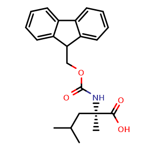 Chemical structure of N-Fmoc-2-methyl-D-leucine , CAS 1231709-23-1, AChemBlock W171868