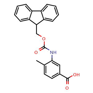 Chemical structure of 3-(Fmoc-amino)-4-methylbenzoic acid , CAS 1072901-59-7, AChemBlock W171880
