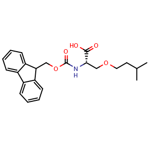 Chemical structure of N-Fmoc-O-(3-methylbutyl)-L-serine , CAS 2255321-11-8, AChemBlock W171888